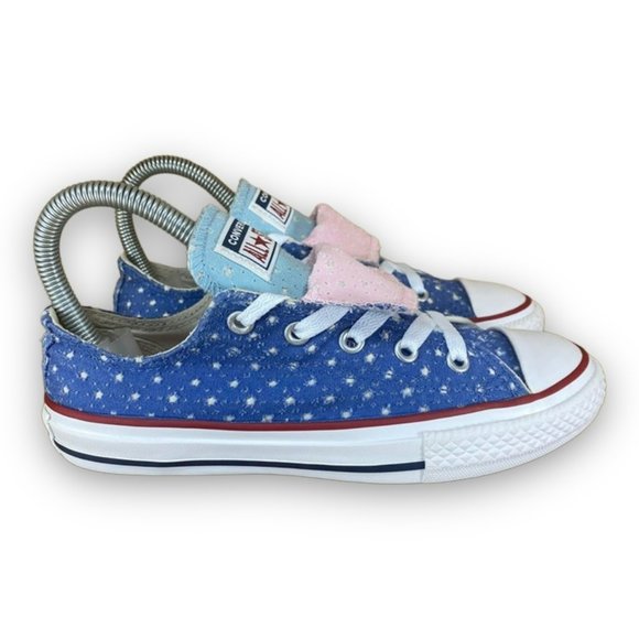 Converse Chuck Taylor All Star Sneakers 660714F Double Tongue Blue  Pink Youth 2 - Picture 1 of 9